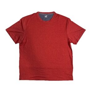 Lands End Short Sleeve Red T-shirt Stretch Mens Size XL Polyester Blend